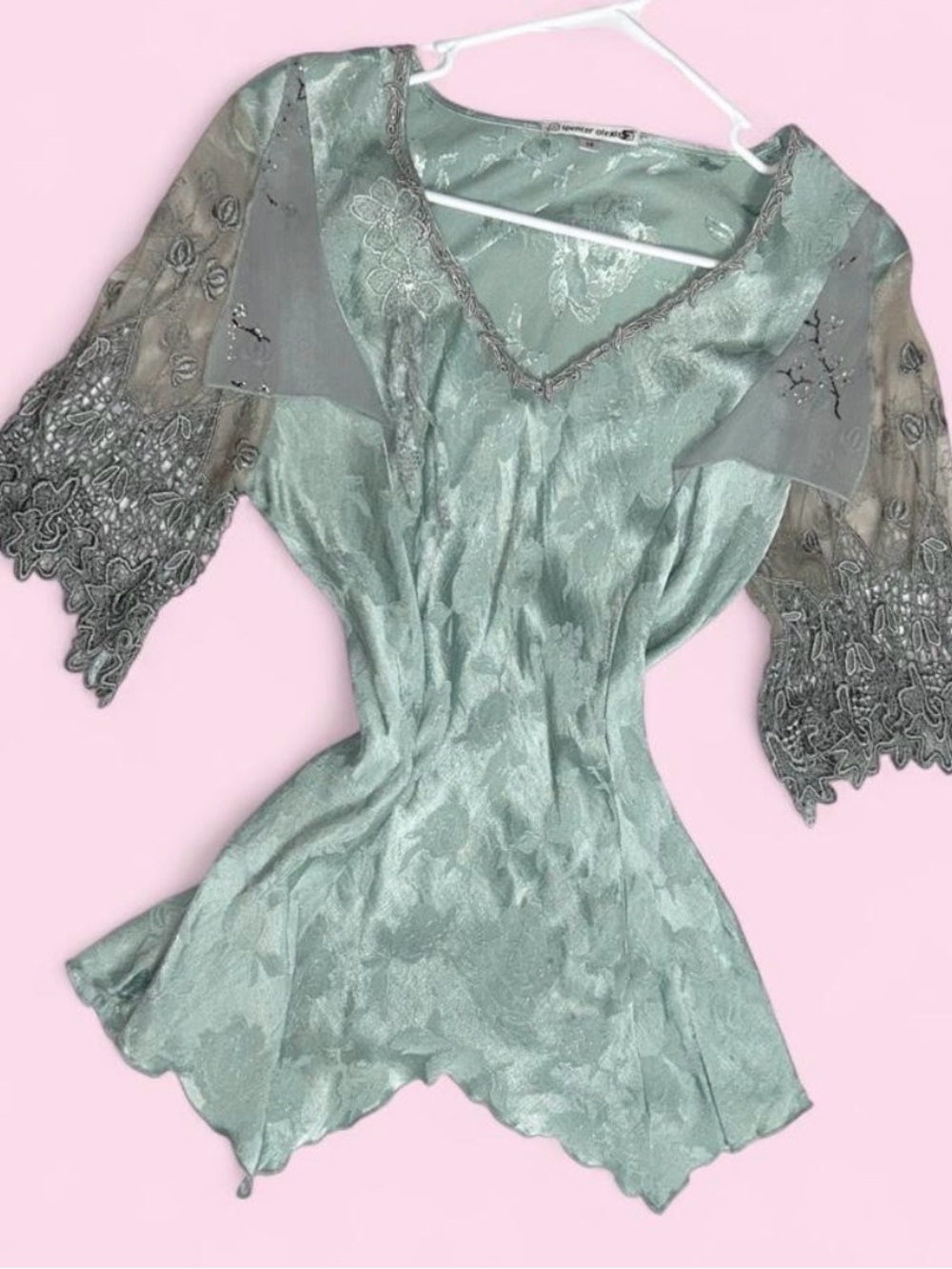 Fairy core green lace blouse